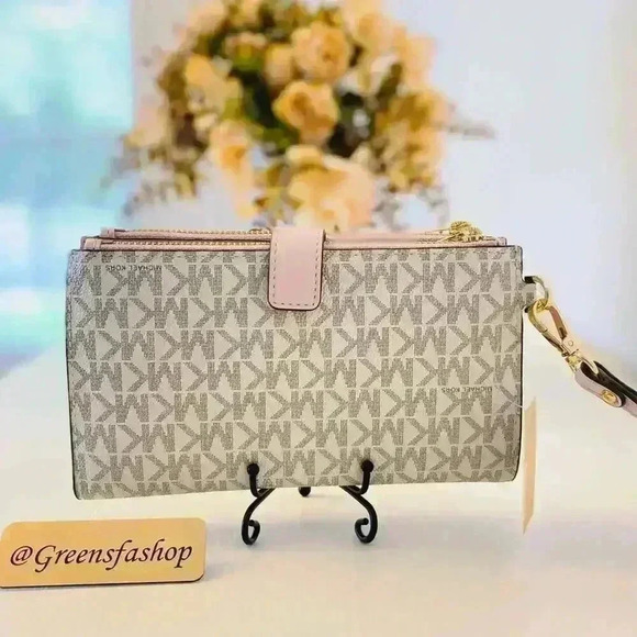 Michael Kors Double Zip Wallet With Wristlet powder blush - Picture 2 of 7